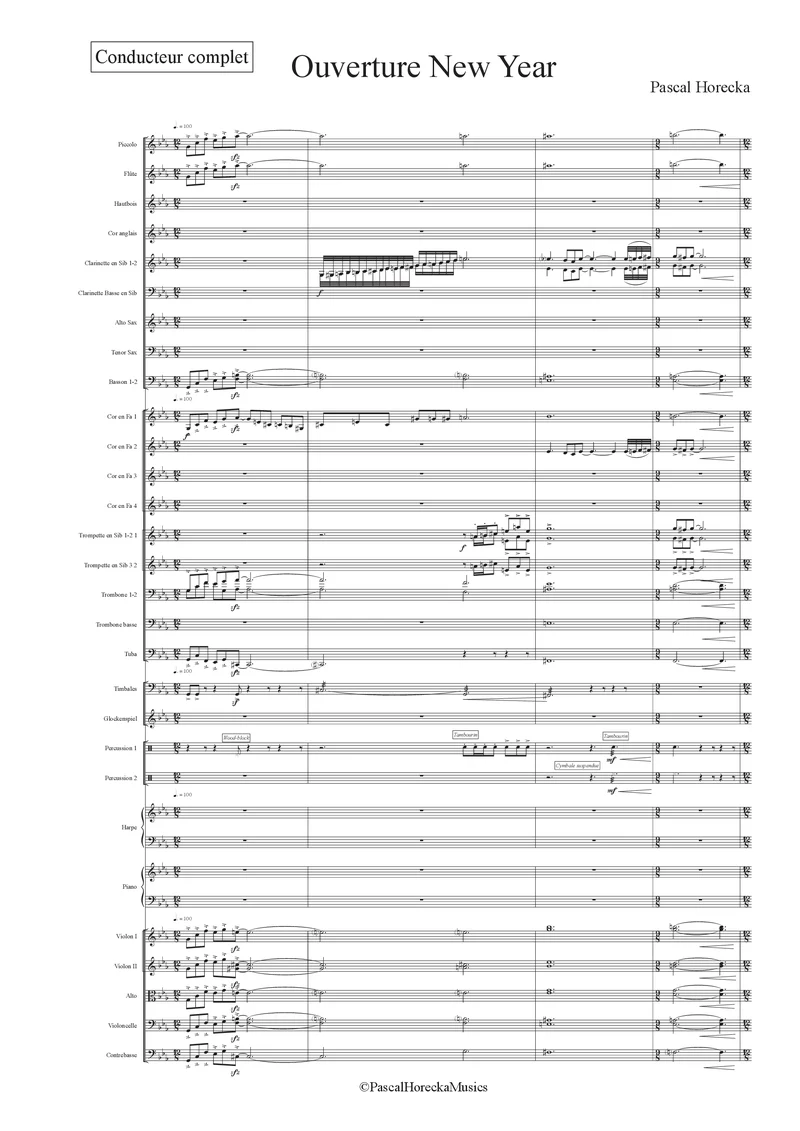 Ouverture New Year de Pascal Horecka, première page du conducteur
